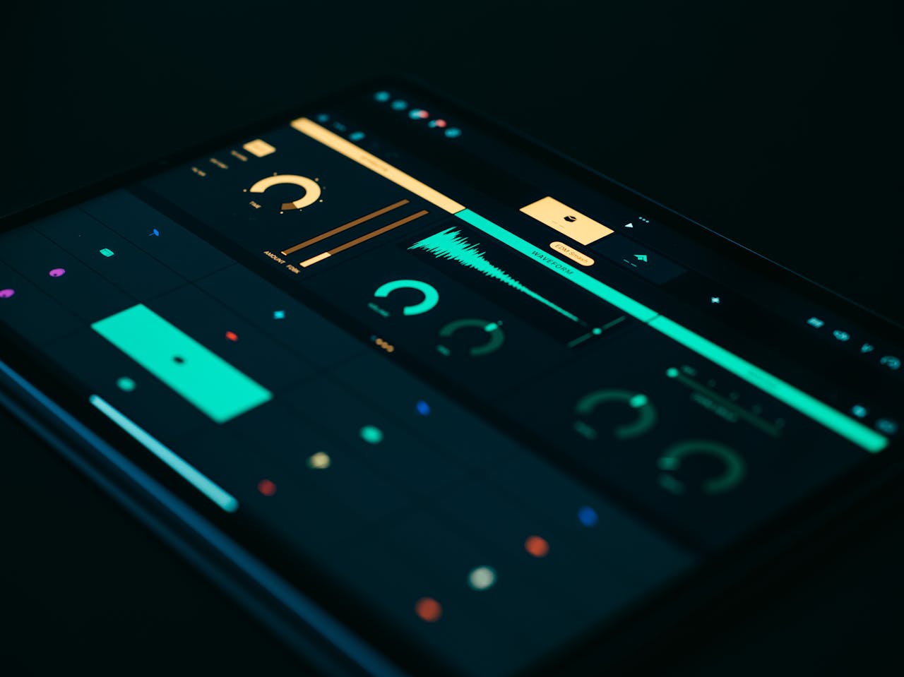 Close-up of Modern Gadget Screen with Widget